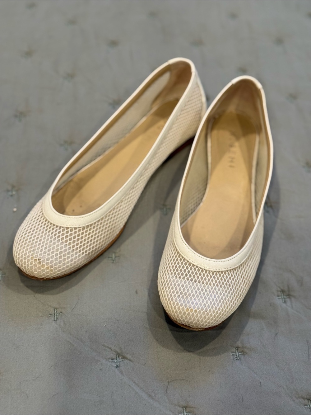 M. Gemi Contessa Breathable Mesh Ballet Flats in White